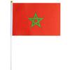 <font size=1>
<b>Bandera:</b> Marruecos.<br>
<b>Material de la Tela:</b> Poliéster.<br>
<b>Tamaño Extendida:</b> 14x21cm.<br>
<b>Colores:</b> Rojo/Verde.<br>
<b>Aplicaciones:</b> Es adecuado para plaza al aire libre, hotel, club, oficina, hogar, conferencias, decoración, eventos deportivos, escuelas, jardines, hogar, tiendas, etc.<br>
<b>Garantía:</b> Por defecto de fabricación sujeto a cláusulas VentDepot.<br>
<Font>