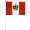 <font size=1>
<b>Bandera:</b> Perú.<br>
<b>Material de la Tela:</b> Poliéster.<br>
<b>Tamaño Extendida:</b> 14x21cm.<br>
<b>Colores:</b> Rojo/Blanco.<br>
<b>Aplicaciones:</b> es adecuado para plaza al aire libre, hotel, club, oficina, hogar, conferencias, decoración, eventos deportivos, escuelas, jardines, hogar, tiendas, etc.<br>
<b>Garantía:</b> por defecto de fabricación sujeto a cláusulas VentDepot.<br>
<Font>