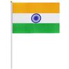 <font size=1>
<b>Bandera:</b> India.<br>
<b>Material de la Tela:</b> Poliéster.<br>
<b>Tamaño Extendida:</b> 14x21cm.<br>
<b>Colores:</b> Naranja/Blanco/Verde.<br>
<b>Aplicaciones:</b> Es adecuado para plaza al aire libre, hotel, club, oficina, hogar, conferencias, decoración, eventos deportivos, escuelas, jardines, hogar, tiendas, etc.<br>
<b>Garantía:</b> Por defecto de fabricación sujeto a cláusulas VentDepot.<br>
<Font>