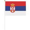 <font size=1>
<b>Bandera:</b> Serbia.<br>
<b>Material de la Tela:</b> Poliéster.<br>
<b>Tamaño Extendida:</b> 14x21cm.<br>
<b>Colores:</b> Rojo/Azul/Blanco.<br>
<b>Aplicaciones:</b> Es adecuado para plaza al aire libre, hotel, club, oficina, hogar, conferencias, decoración, eventos deportivos, escuelas, jardines, hogar, tiendas, etc.<br>
<b>Garantía:</b> Por defecto de fabricación sujeto a cláusulas VentDepot.<br>
<Font>