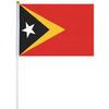 <font size=1>
<b>Bandera:</b> Timor Oriental.<br>
<b>Material de la Tela:</b> Poliéster.<br>
<b>Tamaño Extendida:</b> 14x21cm.<br>
<b>Colores:</b> Rojo/Negro/Amarillo/Blanco.<br>
<b>Aplicaciones:</b> Es adecuado para plaza al aire libre, hotel, club, oficina, hogar, conferencias, decoración, eventos deportivos, escuelas, jardines, hogar, tiendas, etc.<br>
<b>Garantía:</b> Por defecto de fabricación sujeto a cláusulas VentDepot.<br>
<Font>