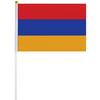 <font size=1>
<b>Bandera:</b> Armenia.<br>
<b>Material de la Tela:</b> Poliéster.<br>
<b>Tamaño Extendida:</b> 14x21cm.<br>
<b>Colores:</b> Rojo/Azul/Naranja.<br>
<b>Aplicaciones:</b> Es adecuado para plaza al aire libre, hotel, club, oficina, hogar, conferencias, decoración, eventos deportivos, escuelas, jardines, hogar, tiendas, etc.<br>
<b>Garantía:</b> Por defecto de fabricación sujeto a cláusulas VentDepot.<br>
<Font>