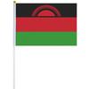 <font size=1>
<b>Bandera:</b> Malaui.<br>
<b>Material de la Tela:</b> Poliéster.<br>
<b>Tamaño Extendida:</b> 14x21cm.<br>
<b>Colores:</b> Negro/Rojo/Verde.<br>
<b>Aplicaciones:</b> Es adecuado para plaza al aire libre, hotel, club, oficina, hogar, conferencias, decoración, eventos deportivos, escuelas, jardines, hogar, tiendas, etc.<br>
<b>Garantía:</b> Por defecto de fabricación sujeto a cláusulas VentDepot.<br>
<Font>