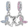 <font size=1>
<b>Producto:</b> Colgante doble.<br>
<b>Figura:</b> Corazones y Mariposas.<br>
<b>Material:</b> Plata S925 Chapa.<br>
<b>Cualidad:</b> Fijo.<br>
<b>Color:</b> Plata/Multicolor.<br> 
<b>Aplicaciones:</b> Es ideal para combinar con otros charms, es el regalo perfecto para quienes busquen destacar, ya sea en un cumplea�os, d�a festivo o cualquier ocasi�n especial.<br>
<b>Garant�a:</b> 1 a�o de Garant�a.
<Font>