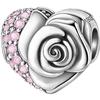 <font size=1>
<b>Producto:</b> Separador.<br>
<b>Figura:</b> Coraz�n/Rosa. <br>
<b>Material:</b> Plata S925 Chapa.<br>
<b>Cualidad:</b> Fijo.<br>
<b>Color:</b> Plata/Rosa.<br> 
<b>Aplicaciones:</b> Es ideal para combinar con otros charms, es el regalo perfecto para quienes busquen destacar, ya sea en un cumplea�os, d�a festivo o cualquier ocasi�n especial.<br>
<b>Garant�a:</b> 1 a�o de Garant�a.
<Font>