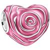 <font size=1>
<b>Producto:</b> Separador.<br>
<b>Figura:</b> Rosa en forma de coraz�n. <br>
<b>Material:</b> Plata S925 Chapa.<br>
<b>Cualidad:</b> Fijo.<br>
<b>Color:</b> Rosa/Plata.<br> 
<b>Aplicaciones:</b> Es ideal para combinar con otros charms, es el regalo perfecto para quienes busquen destacar, ya sea en un cumplea�os, d�a festivo o cualquier ocasi�n especial.<br>
<b>Garant�a:</b> 1 a�o de Garant�a.
<Font>