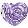<font size=1>
<b>Producto:</b> Separador.<br>
<b>Figura:</b> Rosa en forma de coraz�n. <br>
<b>Material:</b> Plata S925 Chapa.<br>
<b>Cualidad:</b> Fijo.<br>
<b>Color:</b> Lila/Plata.<br> 
<b>Aplicaciones:</b> Es ideal para combinar con otros charms, es el regalo perfecto para quienes busquen destacar, ya sea en un cumplea�os, d�a festivo o cualquier ocasi�n especial.<br>
<b>Garant�a:</b> 1 a�o de Garant�a.
<Font>