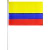 <font size=1>
<b>Bandera:</b> Colombia.<br>
<b>Material de la Tela:</b> Poliéster.<br>
<b>Tamaño Extendida:</b> 14x21cm.<br>
<b>Colores:</b> Amarillo/Azul/Rojo.<br>
<b>Aplicaciones:</b> Es adecuado para plaza al aire libre, hotel, club, oficina, hogar, conferencias, decoración, eventos deportivos, escuelas, jardines, hogar, tiendas, etc.<br>
<b>Garantía:</b> Por defecto de fabricación sujeto a cláusulas VentDepot.<br>
<Font>