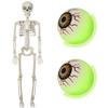<font size=1>
<b>Producto:</b> Esqueleto Decorativo con Ojos Fosforescentes.<br>
<b>Material:</b> Plástico y Goma.<br>
<b>Color:</b> Blanco/Verde.<br>
<b>Tamaño:</b> 100cm.<br>
<b>Aplicaciones:</b> Es utilizado para decoración en casa, departamentos, comercios, oficina , escuela o ajustar las piernas para que se adhiera a la silla, puerta, árbol y ventana.<br>
<b>Garantía:</b> Por defecto de fabricación sujeto a cláusulas VentDepot.<br>
<Font>