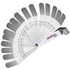 <FONT size=1>
<b>Tipo:</b> Calibrador.<br>
<b>Número de Hojas:</b> 16.<br>
<b>Medidas:</b> 0.005" a 0.020" o 0.127mm a 0.508mm.<br>
<b>Tipo de Medida:</b> Métrica e Imperial.<br>
<b>Material:</b> Acero Inoxidable.<br>
<b>Aplicaciones:</b> Permite realizar mediciones de espesor en válvulas de motores, bujías, piezas móviles, en moldes y troqueles, nivelación y calibración de impresoras 3D y maquinas CNC etc.<br>
<b>Garantía:</b> 1 año.<br>
</FONT>