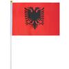 <font size=1>
<b>Bandera:</b> Albania.<br>
<b>Material de la Tela:</b> Poliéster.<br>
<b>Tamaño Extendida:</b> 14x21cm.<br>
<b>Colores:</b> Rojo/Negro.<br>
<b>Aplicaciones:</b> Es adecuado para plaza al aire libre, hotel, club, oficina, hogar, conferencias, decoración, eventos deportivos, escuelas, jardines, hogar, tiendas, etc.<br>
<b>Garantía:</b> Por defecto de fabricación sujeto a cláusulas VentDepot.<br>
<Font>