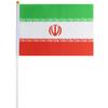 <font size=1>
<b>Bandera:</b> Irán.<br>
<b>Material de la Tela:</b> Poliéster.<br>
<b>Tamaño Extendida:</b> 14x21cm.<br>
<b>Colores:</b> Verde/Blanco/Rojo.<br>
<b>Aplicaciones:</b> Es adecuado para plaza al aire libre, hotel, club, oficina, hogar, conferencias, decoración, eventos deportivos, escuelas, jardines, hogar, tiendas, etc.<br>
<b>Garantía:</b> Por defecto de fabricación sujeto a cláusulas VentDepot.<br>
<Font>