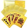 <font size=1>
<b>Cantidad:</b> 54 Cartas.<br>
<b>Material:</b> Plástico a Prueba de Agua.<br>
<b>Acabado de Superfice:</b> Acabado Brilloso Dorado.<br>
<b>Opcion de Impresion:</b> CMYK.<br>
<b>Aplicaciones:</b> El PokaGold, Publicidad, promoción, regalo, juegos divertidos, cartas de casino, cartas de juegos para niños, cartas educativas, etc.
<br>
<b>Garantía:</b> Es aplicable en productos dañados o por defecto sujeto a cláusulas de VentDepot.<br>
</FONT>