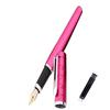 <FONT size=1>
<b>Tipo:</b> Pluma Tipo Fuente. <br>
<b>Punto de Escritura:</b> 0.5mm. <br>
<b>Compatibilidad con Tinta: </b>LargeCartri 4mm. <br>
<b>Color de Pluma:</b> Rosa. <br>
<b>Color de Tinta:</b>
<b>Color de Tinta:</b> Negro, Morado, Azul Marino, Cafe, Verde, Rojo, Naranja, Amarilla o Rosa. <br>
<b>Material:</b> Metal. <br>
<b>Aplicaciones:</b> Puede ser utilizada en lugares como: la escuela, oficina, centro de comercio, etc.
Se puede utilizar para: redacción, firmar, dibujar, caligrafía, etc.<br>
<b>Garantía:</b> 30 dias. <br>
</FONT>