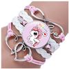 <font size=1>
<b>Producto:</b> Pulsera.<br>
<b>Figura:</b> Unicornio.<br>
<b>Material:</b> Plástico con Metal.<br>
<b>Colores:</b> Rosa/Blanco.<br> 
<b>Aplicaciones:</b> Es fácil de usar y cómodo; para cualquier ocasión, san Valentín, cumpleaños, navidad ó para sorpresa de un ser querido.<br>
<b>Garantía:</b> 1 año de Garantía.
<Font>
