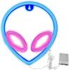 <FONT size=1>
<b>Alimentación:</b> USB o 3 Pilas AA (No incluidas)<br>
<b>Diseño:</b> Alien. <br>
<b>Colores:</b> Azul/Rosa. <br>
<b>Material:</b> Plástico y Tira de Luz LED Neón. <br>
<b>Aplicaciones:</b> Se utilizan como decoración distintiva en dormitorios, salas, áreas de entretenimiento, restaurantes, bares, cafeterías, tiendas de ropa, estudios de tatuajes, en fiestas temáticas, como regalo, etc.
<br>
<b>Garantía:</b> 30 Días. <br>