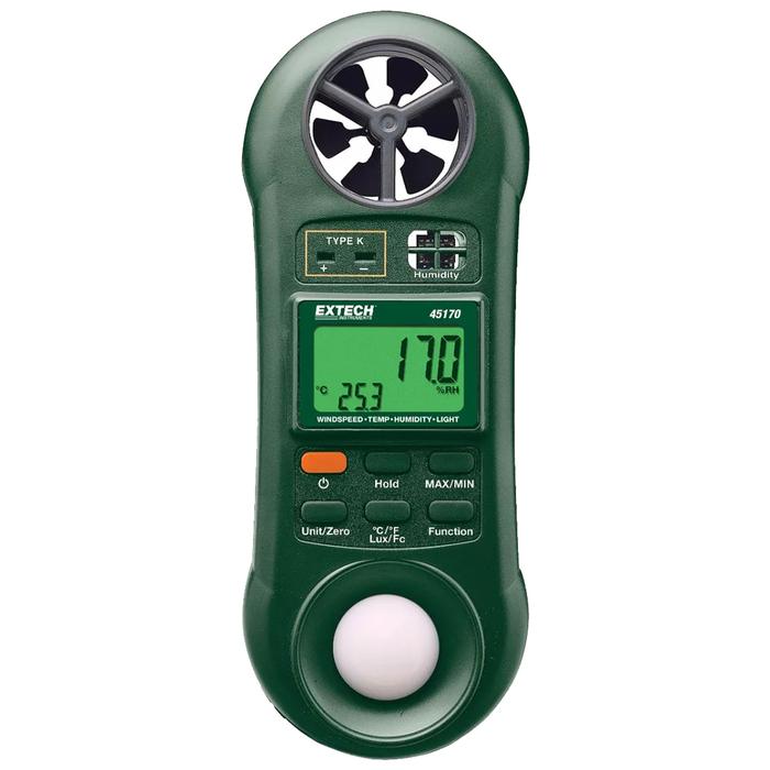 Anemometro Digital Portátil 4 en 1 Anemómetros para Medición de Aire