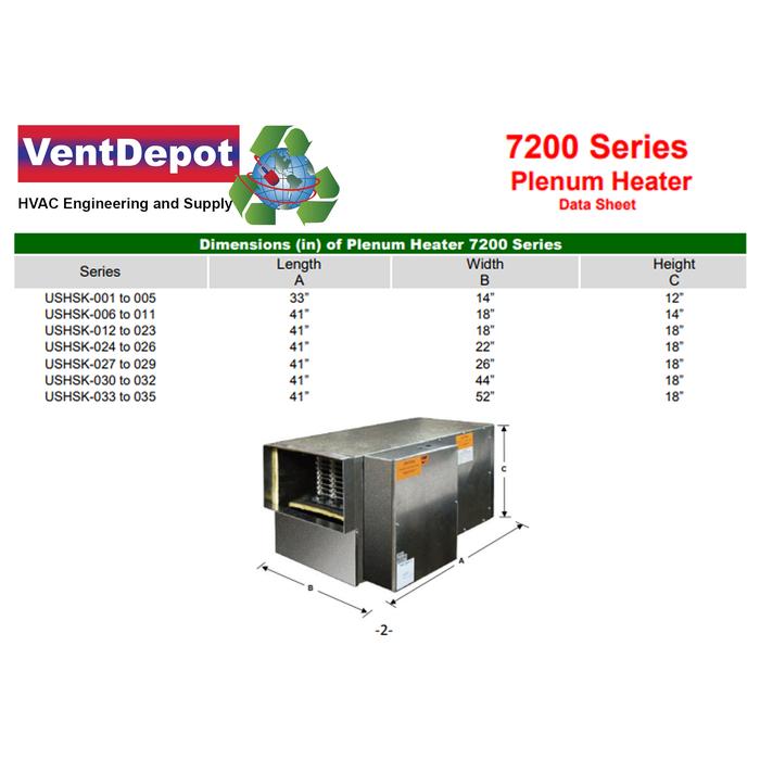Plenum Duct Heater - Heaters: Plenum and Duct - 7200 Series - VentDepot.com