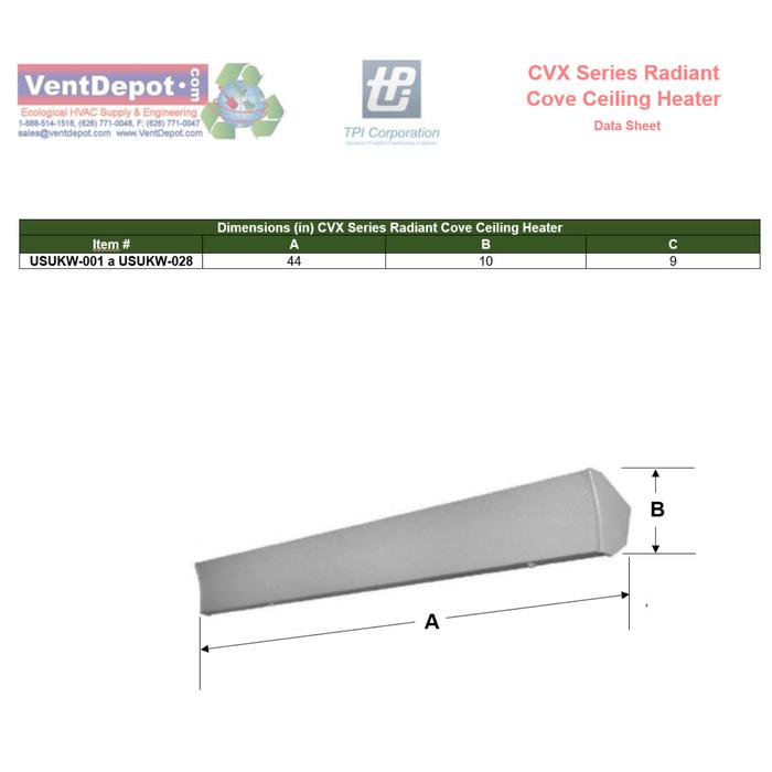 Radiant Cove Heater Aviation Heaters Downflow Fan Forced CVX
